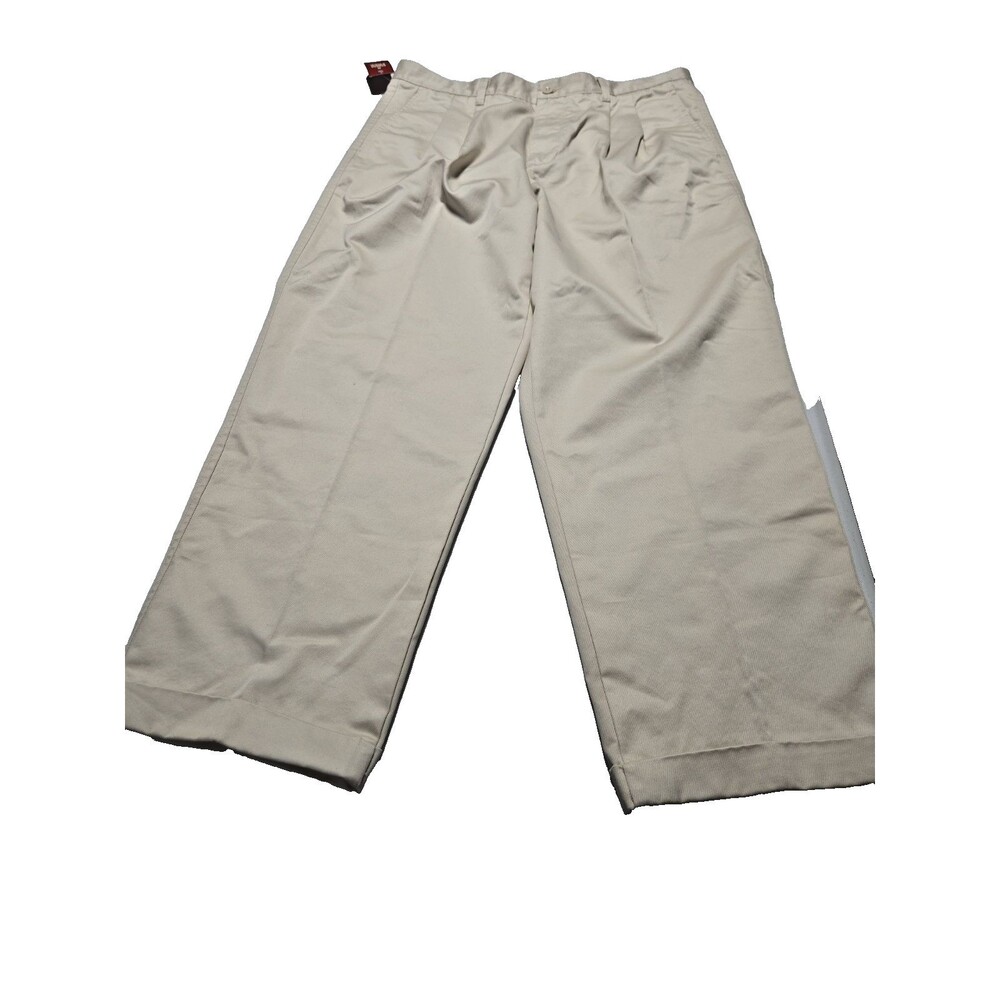 Gap Relaxed Khaki Chinos Mens 38x32 Pleated Cuffed off wht Cotton NWT fits 38x29